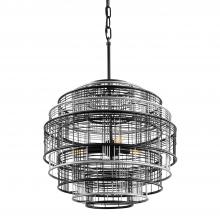  333C03BLGR - Vivienne 3-Lt Orb Pendant - Black/Grey